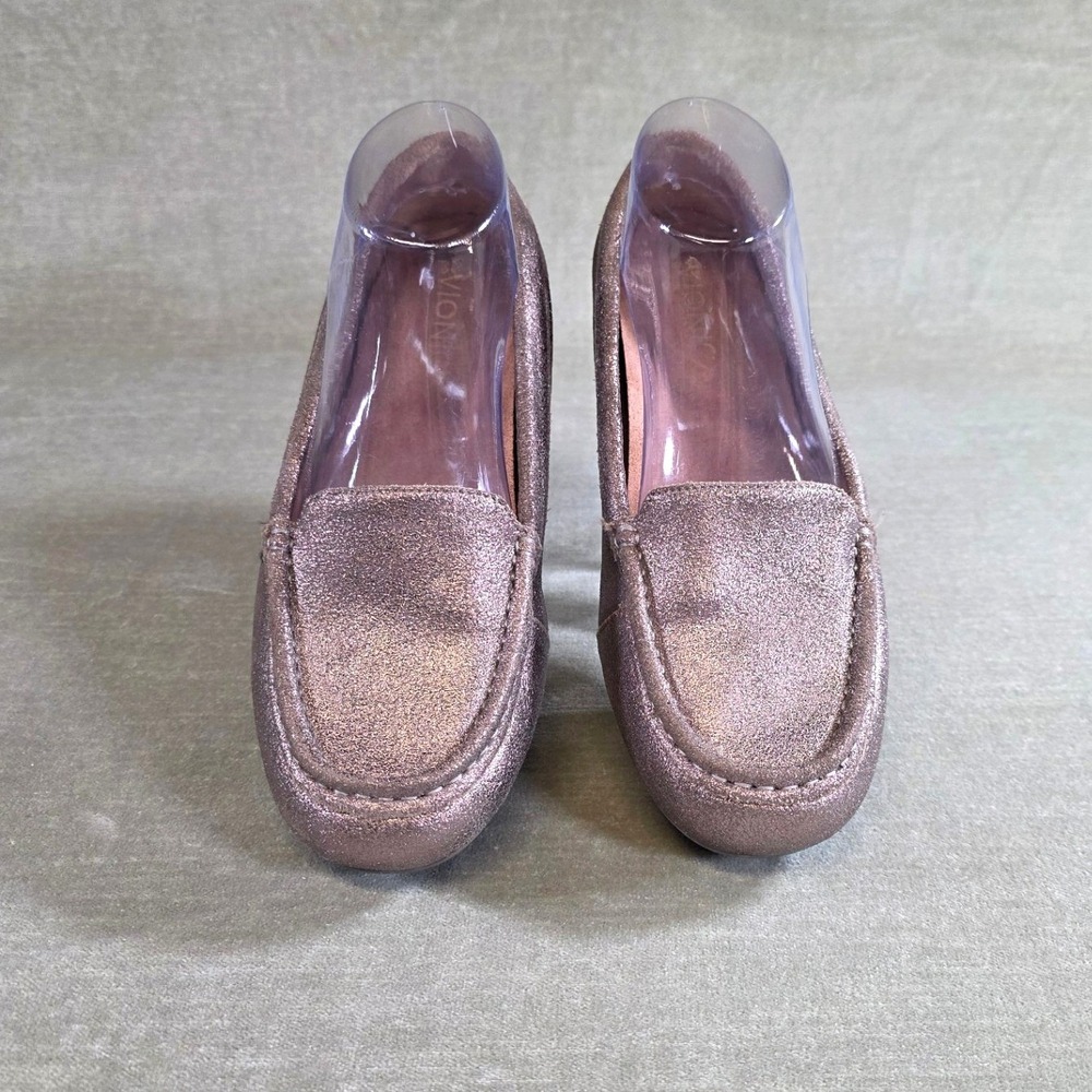 Vionic Debbie Metallic Bronze Leather Driving Loafers Womens 8.5 Orthotic